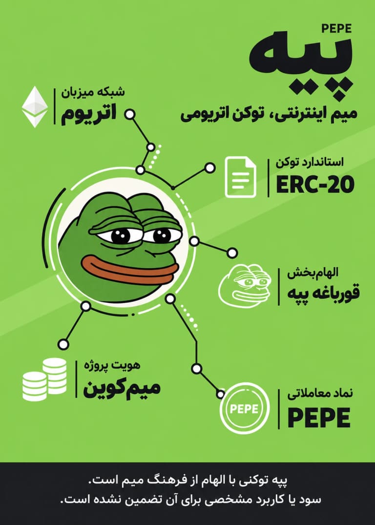اینفوگرافیک معرفی پپه (PEPE)، شبکه و ویژگی های اصلی