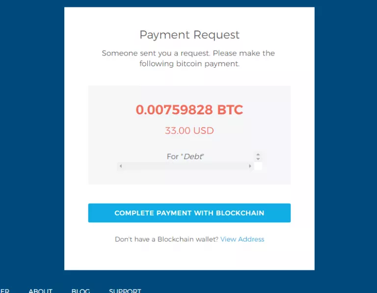 پرداخت مبلغ بیت کوین