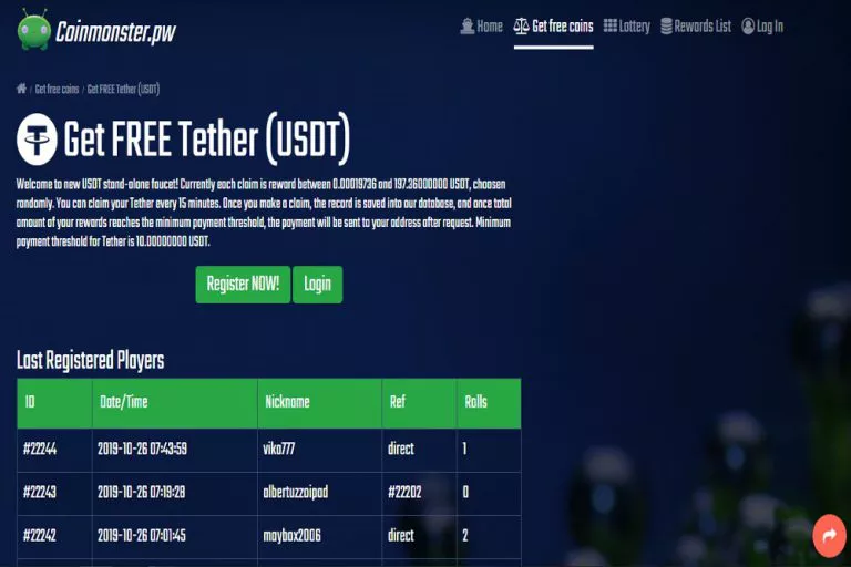 روش های دریافت تتر USDT رایگان