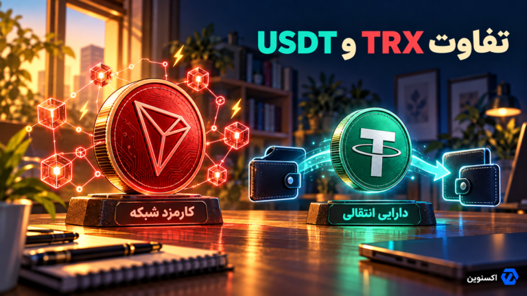 USDT دارایی انتقالی و TRX ارز بومی شبکه ترون