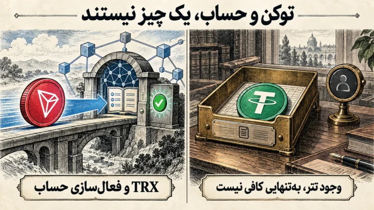 تفاوت وجود تتر در آدرس با فعال سازی حساب ترون