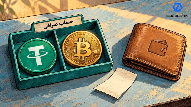 دارایی های داخل حساب صرافی در کنار کیف پول شخصی جداگانه
