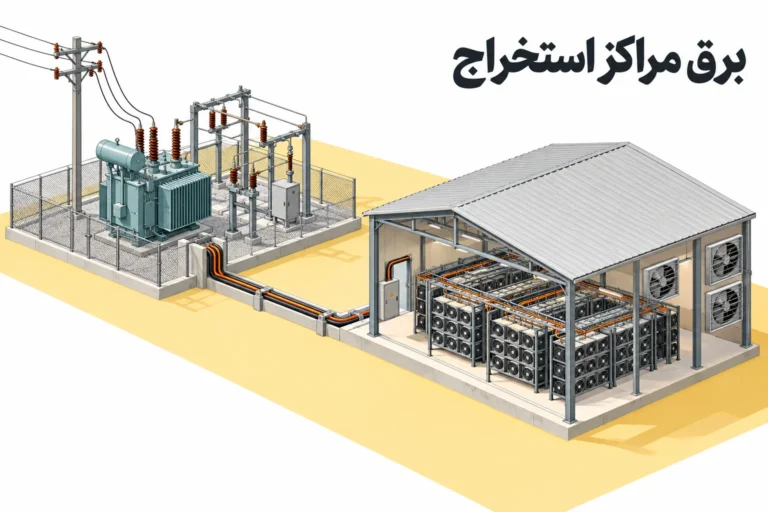 طرح تامین برق مراکز استخراج با پست برق و سالن دستگاه های ماینر