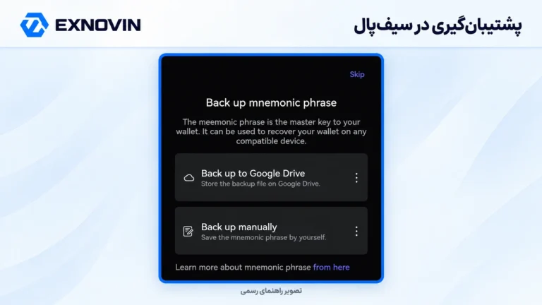ساخت کیف پول اتریوم؛ 3 گام اول در MEW انتخاب پشتیبان گیری دستی در سیف پال