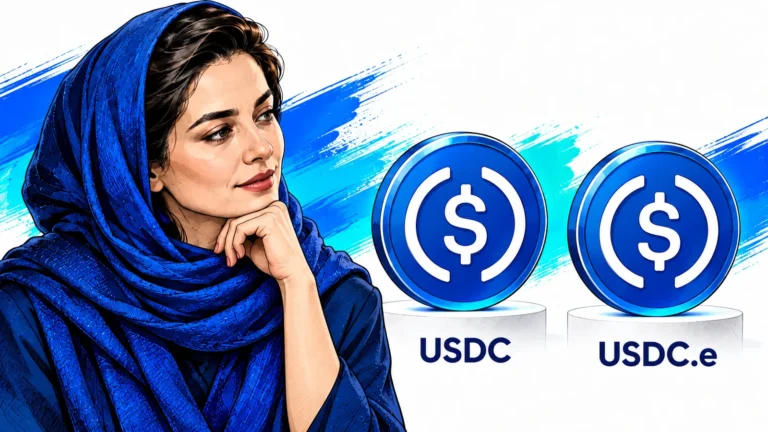 مقایسه نسخه های USDC و USDC.e پیش از انتقال؛ تصویر مفهومی کاربر
